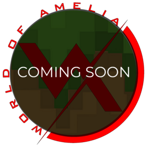 World of Amelia logo minecraft coming soon